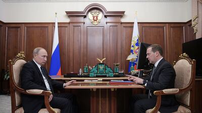 Russian President Vladimir Putin with Prime Minister Dmitri Medvedev. Reuters