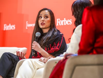 Nebal Farsakh, head of communications for the Palestine Red Crescent Society, praised the resilience of Palestinian women in Gaza who give hope to their families despite unimaginable suffering. Victor Besa / The National