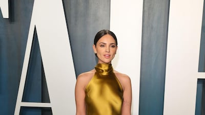 Eiza González in Galvan at the 2020 Vanity Fair Oscar Party. AFP