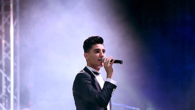 Mohammed Assaf performed at the Fairmont Bab Al Bahr in Abu Dhabi on Monday night. Delores Johnson / The National
