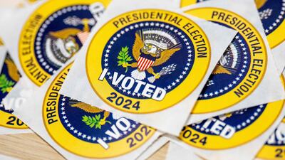 'I Voted' stickers on display in Arlington, Virginia. Getty Images / AFP