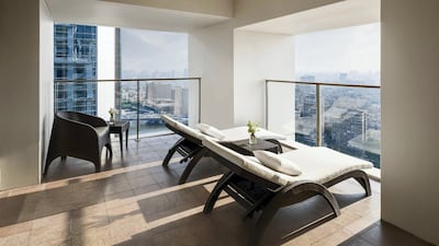 Rooms and suites offer views over Cairo.