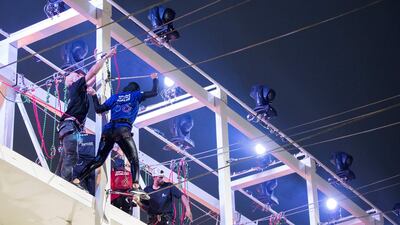 Female government employees compete on the last day of the Dubai Government Games held at Kite Beach, Dubai on May 12, 2018. Reem Mohammed / The National