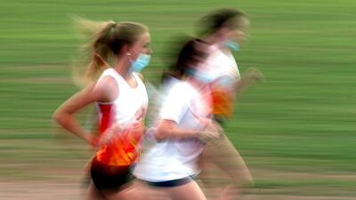 Young athletes have returned to training at Ultimate Athletics in Dubai. Chris Whiteoak / The National