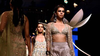 Models at the Payal Singhal show. AFP