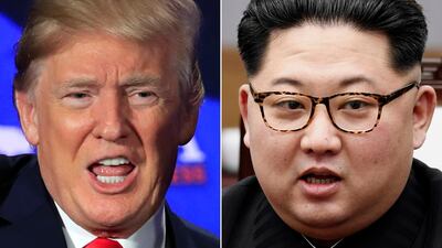 US President Donald Trump, left, and North Korean leader Kim Jong Un, right. Manuel Balce Ceneta, Associated Press