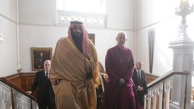 The Saudi crown prince is on a three-day visit to London.