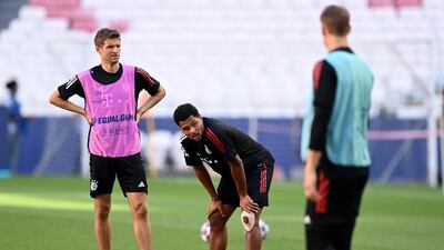 Thomas Mueller and Serge Gnabry. Getty