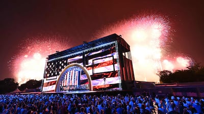 Pomp and ceremony in Washington, with the stars and stripes prominent. AFP