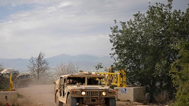Israeli soldiers on patrol along the border with southern Lebanon. AFP