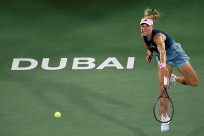 Angelique Kerber dominated the second set against Dalila Jakupovic in Dubai on Tuesday. Ali Haider / EPA