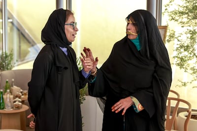 Dr Fatima Al Kaabi with Emirati healer Moza Al Mansoori. Victor Besa / The National