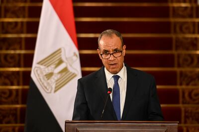 Egyptian Foreign Minister Badr Abdelatty addresses a news conference in Cairo on September 9, the day Israel attacked Hamas in Doha. Getty Images