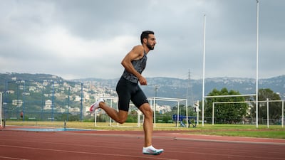 Lebanese sprinter Nour Hadid in his newly donated running gear.