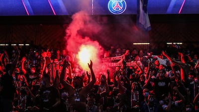 Paris Saint-Germain supporters near Le Parc des Princes stadium. EPA