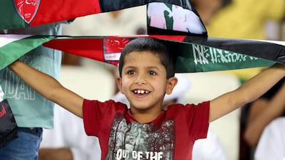 A UAE supporter is all set for his team's World Cup qualifying match against Saudi Arabia at Hazza bin Zayed Stadium on Tuesday. Chris Whiteoak / The National