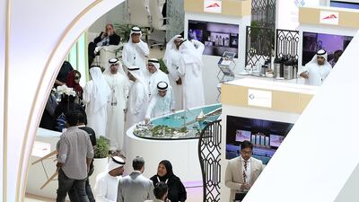 Delegates gather at Dubai's RTA stand. Pawan Singh / The National