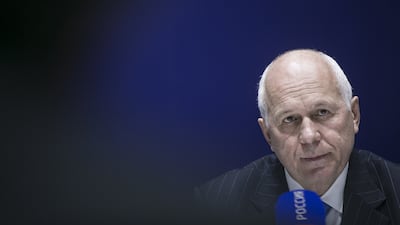 Sergey Chemezov, Rostec’s chief executive, controls an empire that includes Russian military icons from the Kalashnikov assault rifle to the MiG fighter jet – both of which form part of his plan to increase Russian arms sales to the Arabian Gulf states. Mona Al Marzooqi / The National