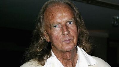 LONDON - MAY 26: (UK TABLOID NEWSPAPERS OUT) Sir John Tavener poses in the pressroom at the 50th Ivor Novello Awards at Grosvenor House on May 26, 2005 in London. The music awards honour songwriters, composers and music publishers with categories including Best Song Lyrically & Musically, Best Contemporary Song, Most Performed Work, International Hit and Best Selling Single. (Photo by Gareth Davies/Getty Images) *** Local Caption *** John Tavener