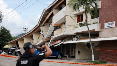 A collapsed building in Penonome, central Panama, after a 7.7-magnitude earthquake near the country's southern coast. EPA