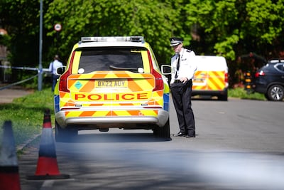 A police officer outside the Kenton United Synagogue in London after the arson attack last month. PA