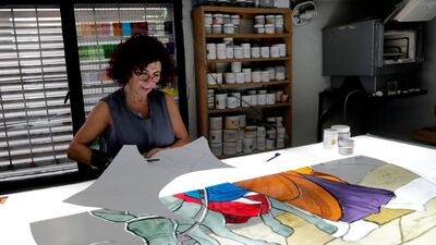 Lebanese stained glass artist Maya Husseini in her basement workshop on the outskirts of Beirut. All images AFP / ANWAR AMRO