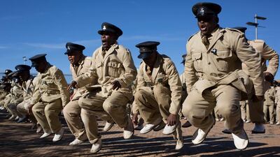 Thousands of people gather for a mass church service held at FNB Stadium, Soweto, near Johannesburg, South Africa. The inter faith service was held at the popular football venue and attracted tens of thousands of people, where they were 'praying for the nation and goodwill'. Cornell Tukiri / EPA