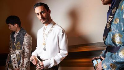 Behind the scenes at Dolce & Gabbana's Alta Sartoria presentation.