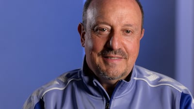 Rafael Benitez during his first press conference as Everton manager.