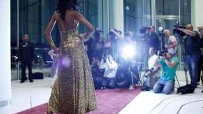 A Miss World contestant during a fashion show at the Yas Hotel in Abu Dhabi.