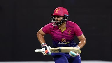 Alishan Sharafu is one of the two main batters of the UAE team alonsgide captain Muhammad Waseem. Chris Whiteoak / The National