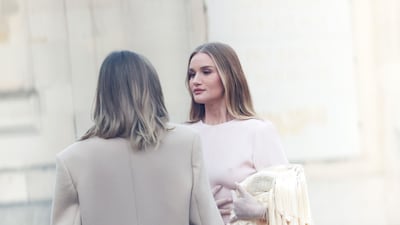 Rosie Huntington-Whiteley attends the Victoria Beckham show. Getty Images