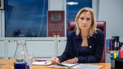 Lisa Osofsky, director of the Serious Fraud Office, in her office in London. Getty Images