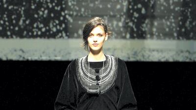 A look from Armani's autumn / winter 2020-21 show at Milan Fashion Week