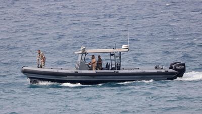 Rescuers search off the coast of Halat, a town north of the Lebanese capital Beirut, after a small training aircraft crashed on October 13. AFP