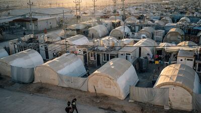 An IDP camp in Erbil province was put into quarantine on Monday. AP
