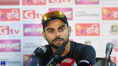 India cricket captain Virat Kohli speaks with the press on Tuesday ahead of Wednesday's start to the one-off Test against Bangladesh in Dhaka. Munir uz Zaman / AFP / June 9, 2015