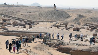 Tourists visit Saqqara necropolis, a UNESCO World Heritage Site in Giza, Egypt. EPA