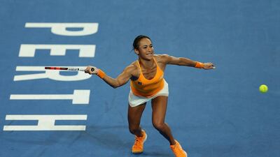 Heather Watson of Great Britain plays a forehand in the women’s single match against Daria Gavrilova of Australia Green during day four of the 2016 Hopman Cup at Perth Arena on January 6, 2016 in Perth, Australia. Will Russell/Getty Images