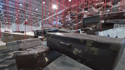 Accumulation: Searching for Destination (2014-2016) by Japanese artist Chiharu Shiota is on display at the show Unlimited at the international art show Art Basel, in Basel, Switzerland. Art Basel runs from June 16-19. Georgios Kefalas / Keystone via AP