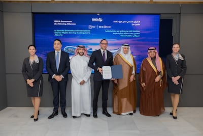 Bahraini officials and Beond executives sign a letter of intent to set up operations in the kingdom. Photo: Beond