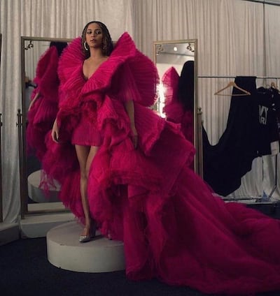 Beyoncé models custom-made couture by Ashi Studio