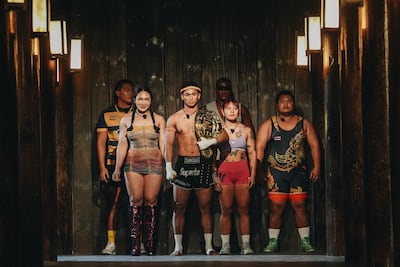 Team leader Superbon, centre, is currently the second best kickboxer in the world. Photo: Netflix