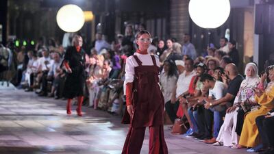 Designs by student designer Obeid Razzak, the collection takes inspiration from Dubai specifically the expats that live here. Esmod Fashion Show.