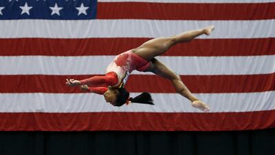 Olympic champion Simone Biles competes on the balance beam during the US Classic gymnastics event in Columbus, Ohio. Jay LaPrete/AP Photo