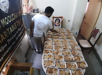 The family of Roshni Moolchandani distributed food to the needy in Ajmer, northern India and have opened a charitable trust in her name. Courtesy: Moolchandani family