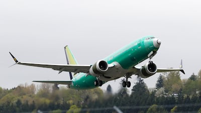 Boeing 737 Max 8 airplane on a test flight at Boeing Field in Seattle. Boeing said Sunday, May 5, 2019, that it discovered after airlines had been flying its 737 Max plane for several months that a safety alert in the cockpit was not working as intended, yet it didn't disclose that fact to airlines or federal regulators until after one of the planes crashed. (AP Photo/Ted S. Warren, File)