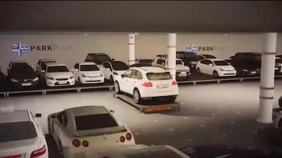 A still from the Park Plus video on YouTube showing their automated parking system.