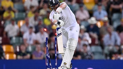 England batter Jamie Smith is bowled by Scott Boland of Australia for a duck. Getty Images