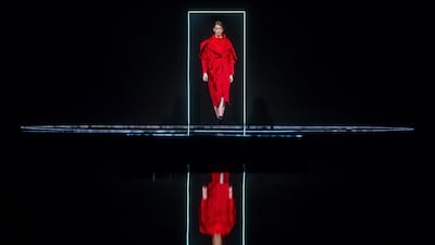 A model presents a creation by the Polish label Nah-Nu during Budapest Central European Fashion Week. EPA